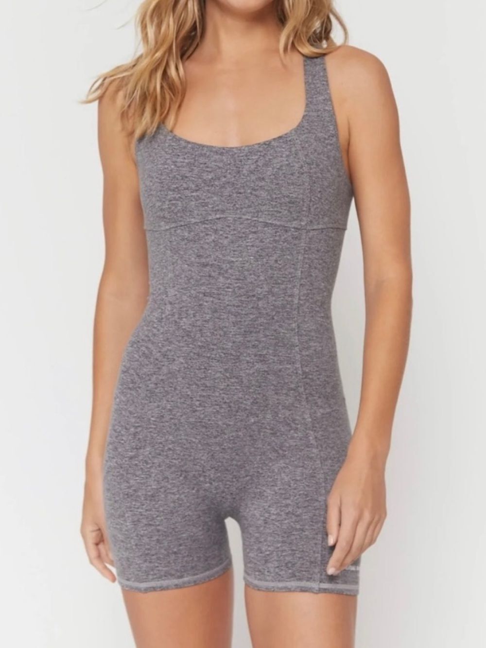 Spiritual Gangster Heather Gray Workout Romper
